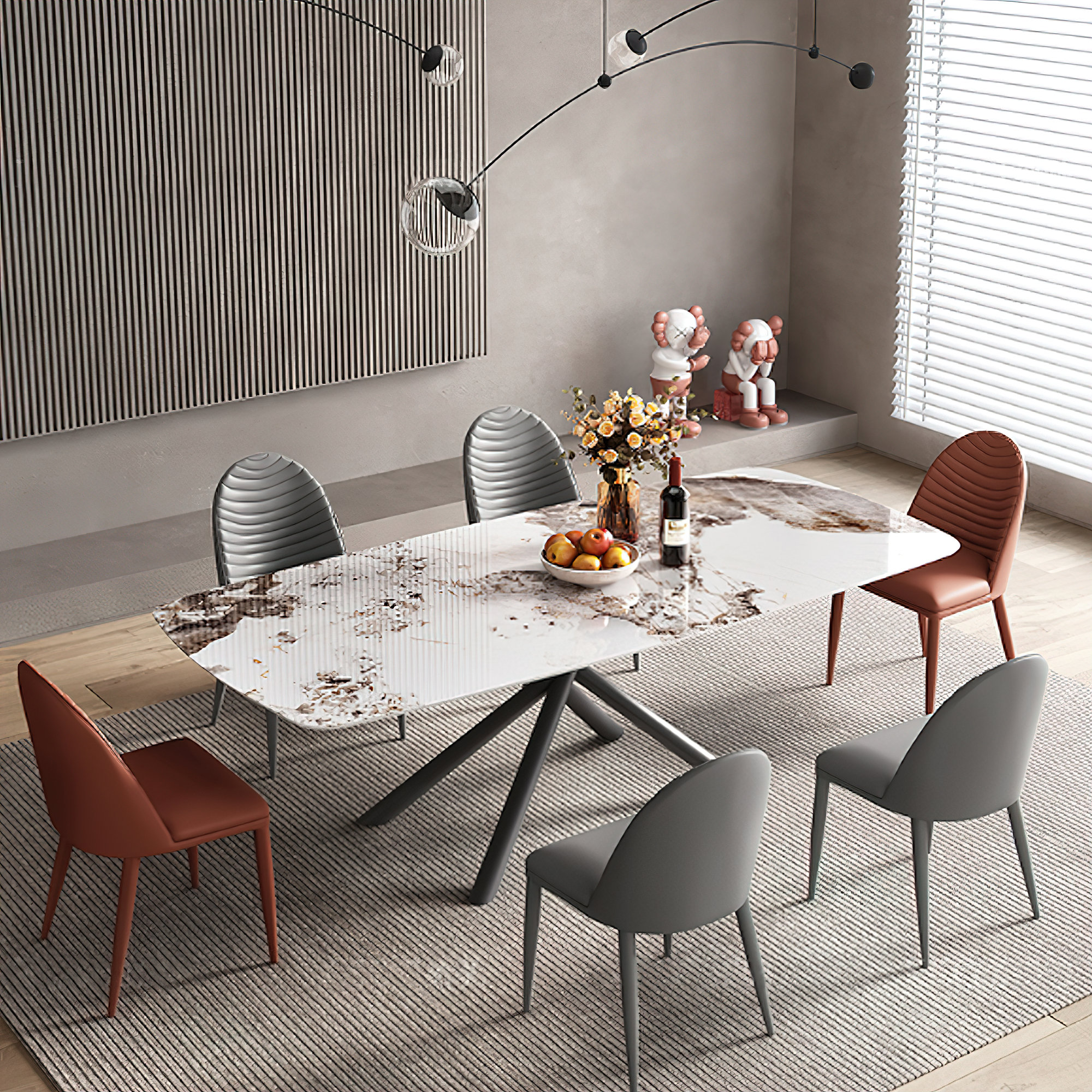 Orren Ellis 70.9" Modern Sintered Stone Top Rectangular Dining Table ...