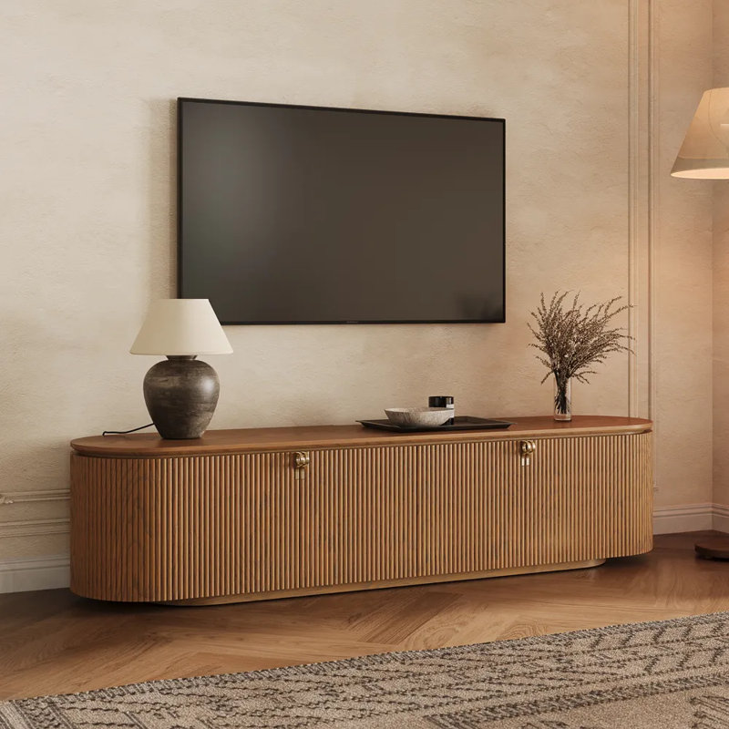 Mid-Century Modern Fluted TV Stand