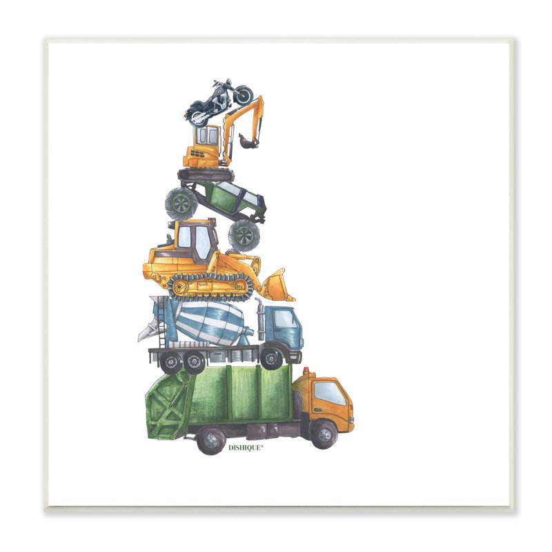 Art mural sur plaque, "Balancing Camions"