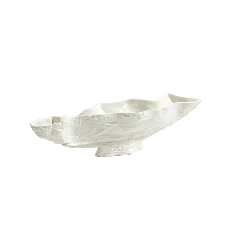 Matte White Ceramic Serpentine Lime Bowl