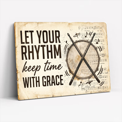 Music Notes Canvas Wall Art Oil Painting Print Set Of 1
