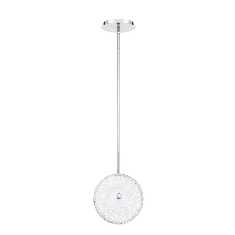 Caledonia 1 - Light LED Unique/Statement Pendant, 10"H x 10"W x 6.5"D, White