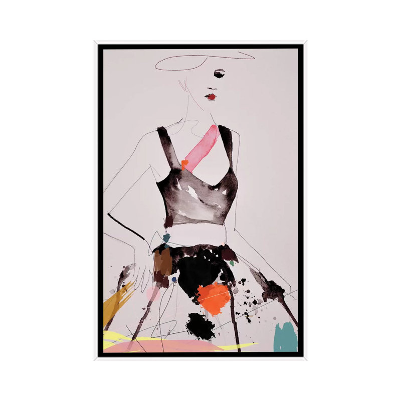 Figure 5 1 Piece Painting on Canvas, 66.04 cm H x 45.72 cm W, White Framed