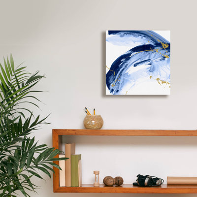 «Golden Current 4» par Ethan Harper, art mural sur toile, 37 po x 37 po