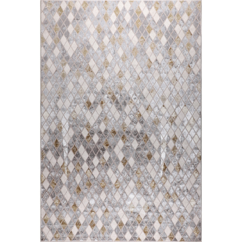 MDA Rugs Bernard Collection Modern Geometric Diamond Area Rug, Rectangle 5'2" x 7'5"