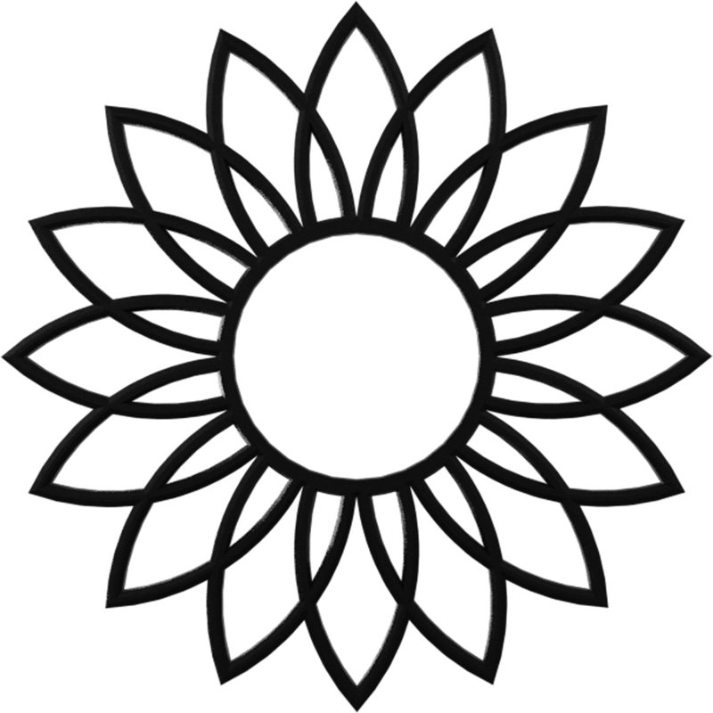 Médaillon de plafond 16 po x P 5 po x P 5 5/8 po x P 1/2 po Daisy, H 16 po x l 16 po x P 0,5 po, Noir