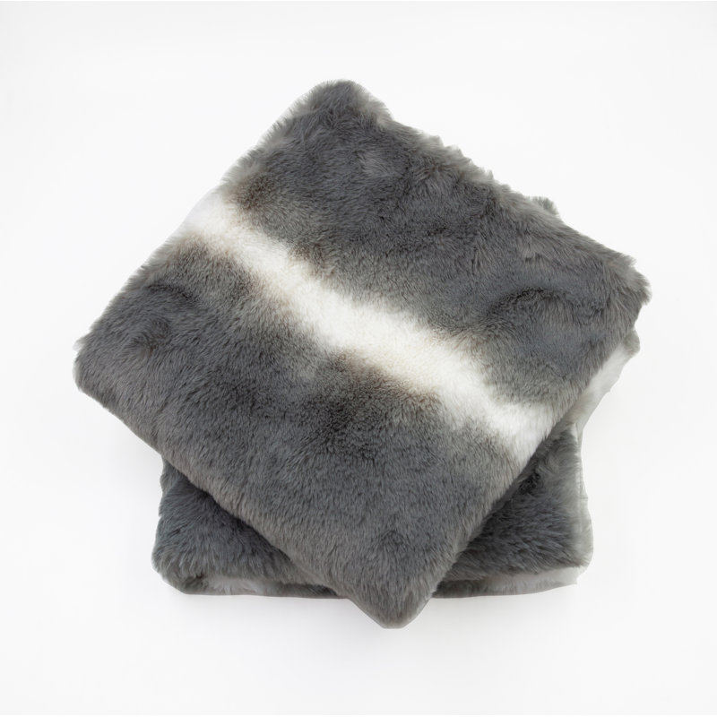 Beckie Faux Fur 20" Throw Pillow Cover, Kamina