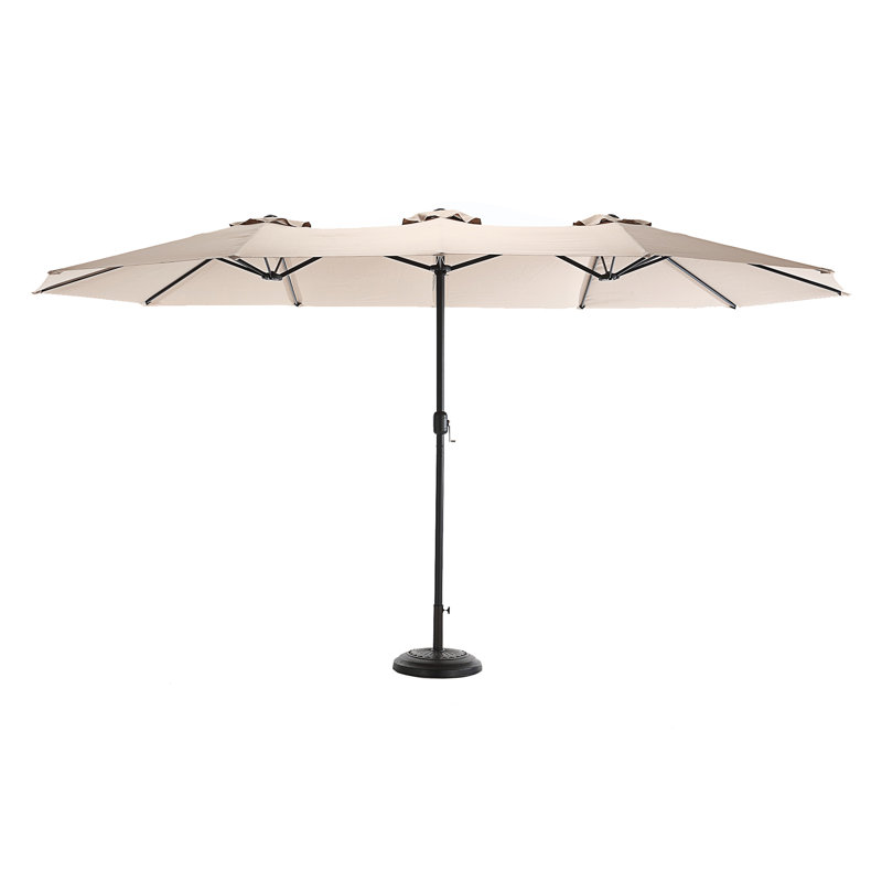 Grand parasol rectangulaire double 14,8 pi avec manivelle, Kaki
