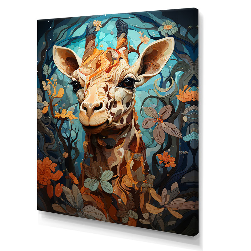 «Teal Fantasy Tall Tale» sur toile, Toile tendue, H 44 po x l 34 po x P 1,5 po