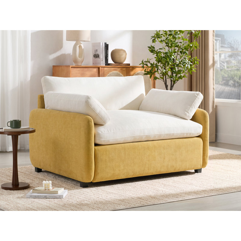 Fauteuil surdimensionné simple en chenille avec coussins