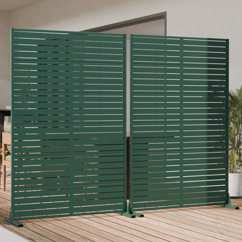 H 72 po x l 47 po x P 16 po avec écran d'intimité en métal et panneau de clôture en treillis pour terrasse, Vert foncé