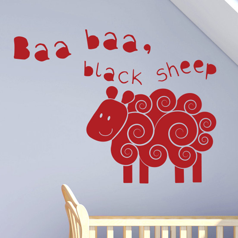 Animals Non-Wall Damaging Wall Decal, Dark Red