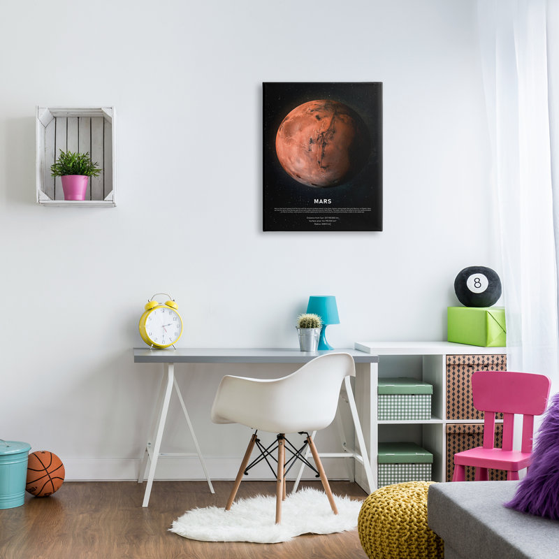 Mars, planète rouge, infographie, faits astrologiques, «Outer Space» par Design Fabrikken - impression, H 30 po x l 24 po