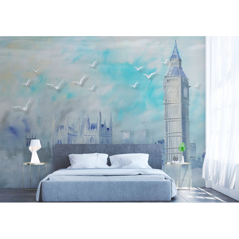 Horloge murale peinture à l'huile L 6,25 pi x l 112 po, L 6,25 pi x l 9,33 pi