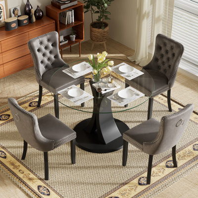 4-Piece Round Pedestal Dining Set