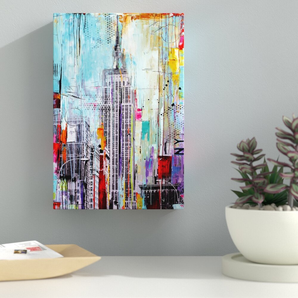 Ivy Bronx Vibrant City Graphic Art on Wrapped Canvas & Reviews | Wayfair