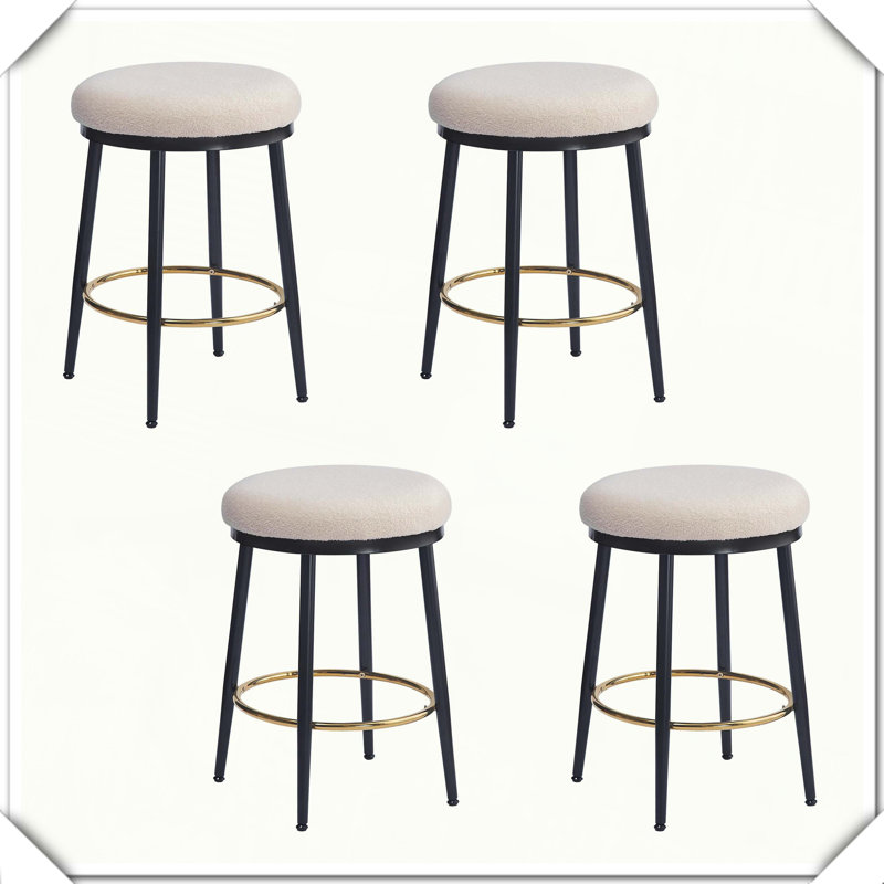 Ensemble de 4 tabourets de comptoir modernes, Blanc