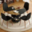 Ensemble de table et de chaises.Une table de salle à manger circulaire de couleur moderne épissée de 47,3 pouces de diamètre - rangement double couche.-563746925-563746926