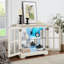 Boîte de rangement de style rétro, tablettes réglables, finition blanche, armoire antique avec télécommande, plateau de table lisse,
