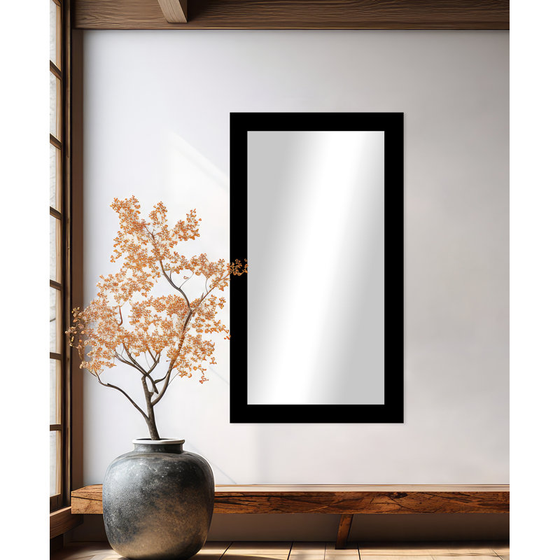 Miroir mural Maci Eileen, Noir lustré, 33 po x 66 po