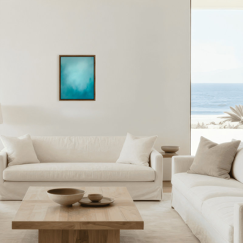 Coastal Retreat Underwater Clouds XI by  - Floater Frame Print on Canvas, 20" H x 16" W x 2.375" D, Framed Canvas, Brown