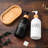 Farmhouse Style 2-Piece Glass Soap & Dish Liquid Dispenser Set