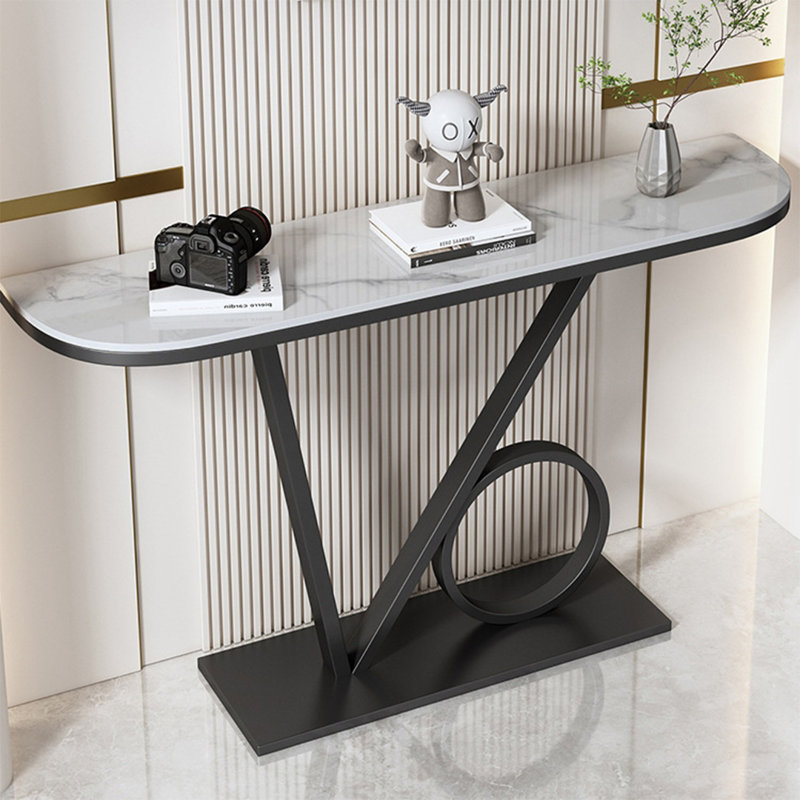 Console Table, White, Black, 31.5" H x 59" W x 11.8" D