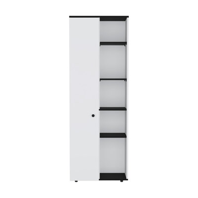 Armoire de rangement Hoyt avec cinq tablettes intérieures et extérieures