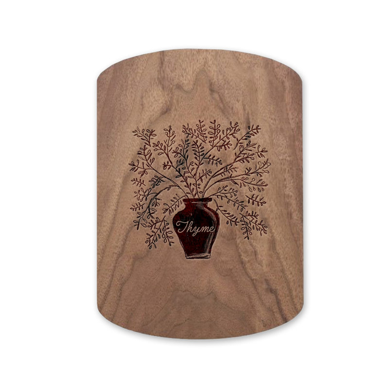 Thyme Plant 11 x 8 Walnut Oval Cutting Board, Walnut