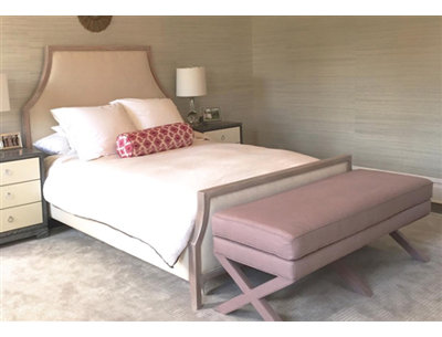 Cayden Upholstered Geometric Bench