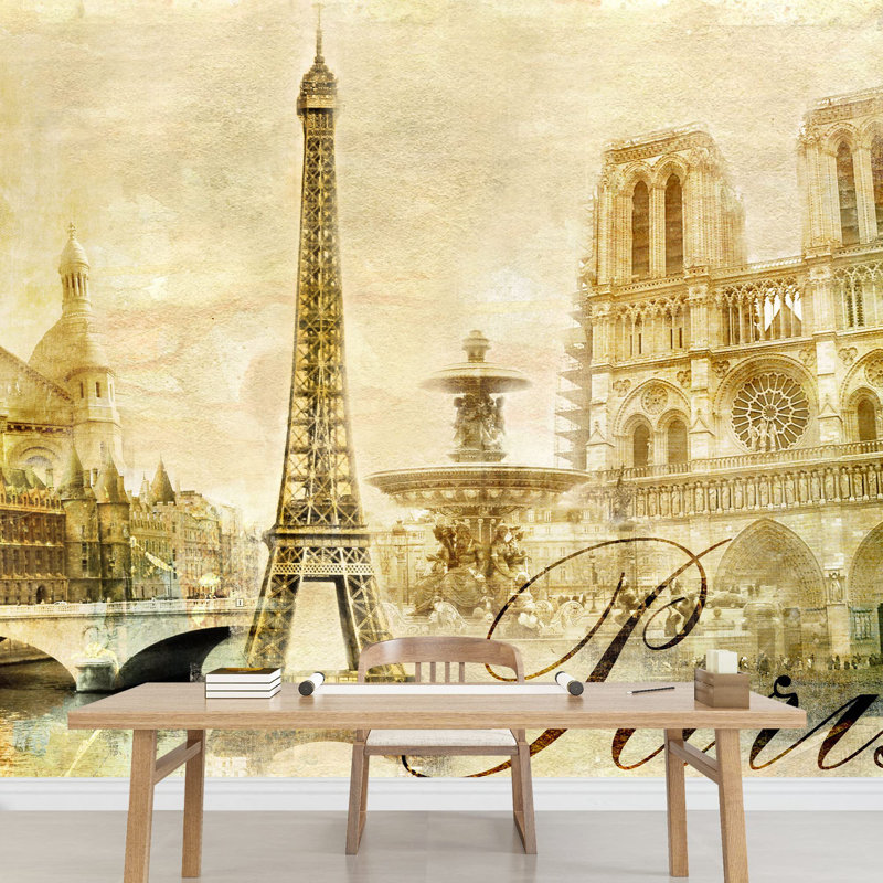 Modern City Buildings Border, 100" L x 144" W