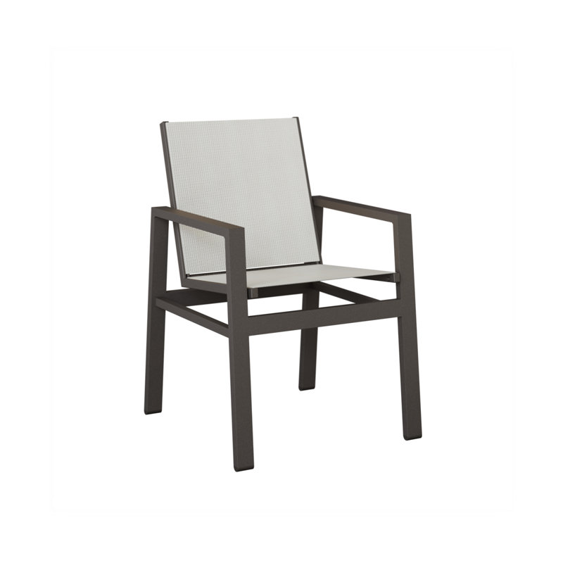 Chaise d'extérieur en aluminium avec tissu Sling Vida, Aluminium graphite moucheté, Noir luxe