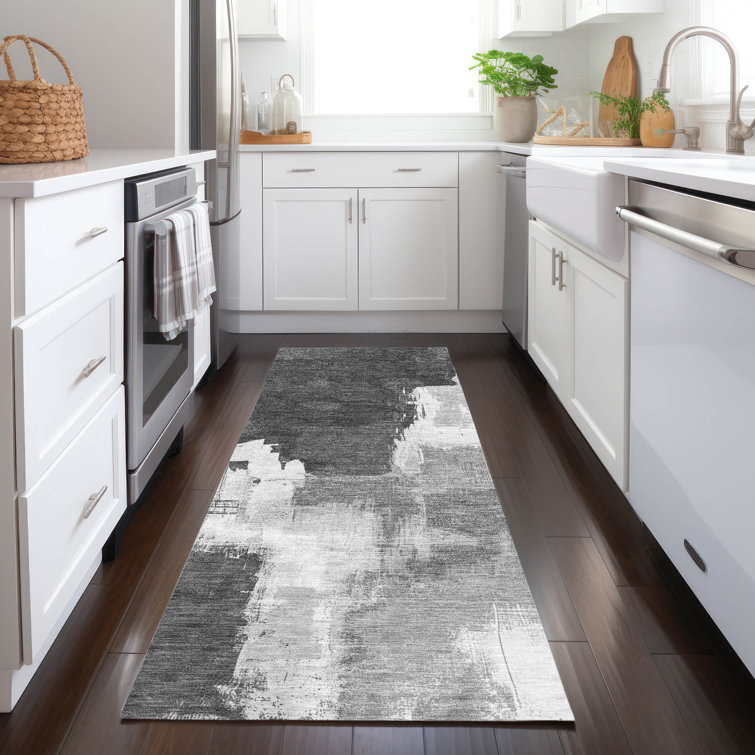 Machine Washable Indoor/Outdoor Christain ACN1334 Gray Rug
