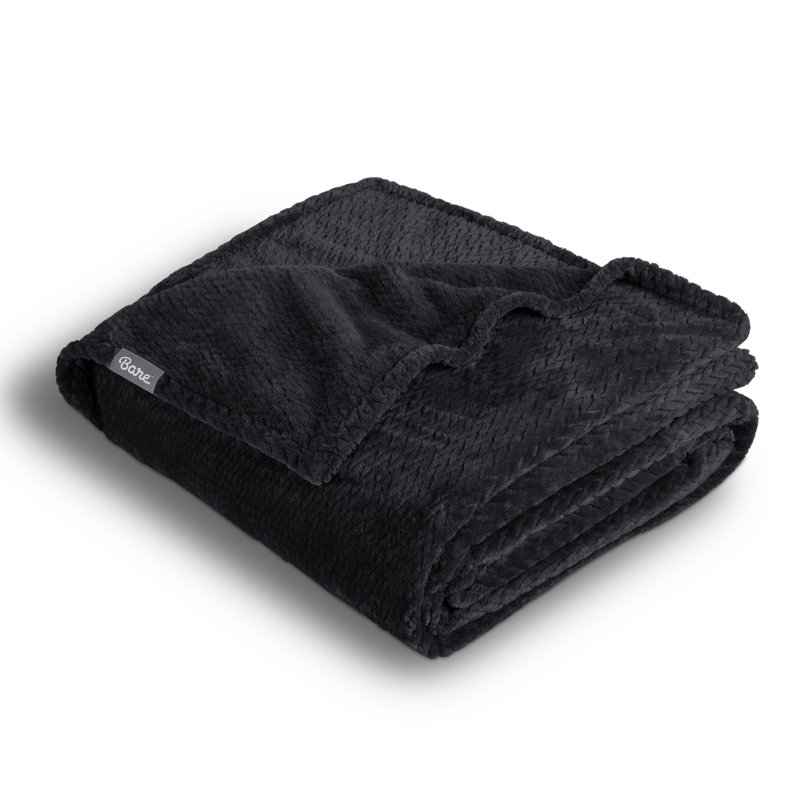 Couverture texturée Microplush, Double/Grand, Noir