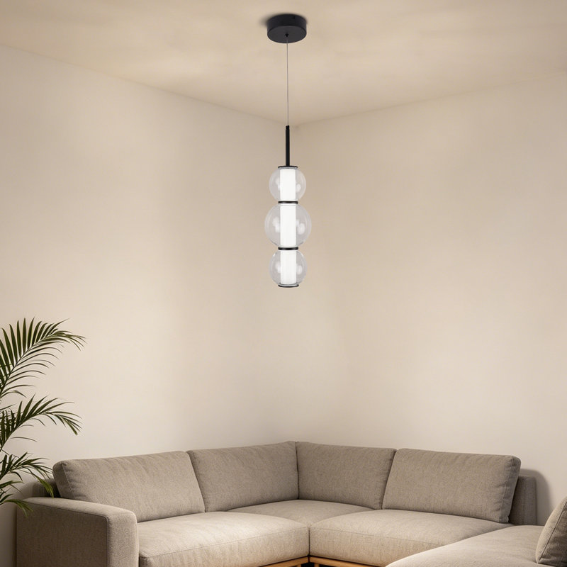Luminaire suspendu 3 lumières sphériques 1 lumière avec télécommande