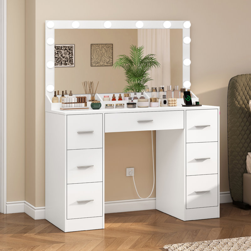 Large Makeup Vanity With 7 Drawers