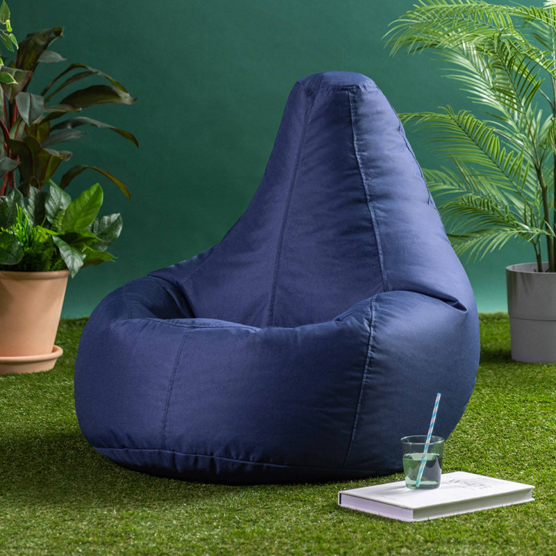 Kids Highback, Gamer Indoor-Outdoor Bean Bag, Navy Blue