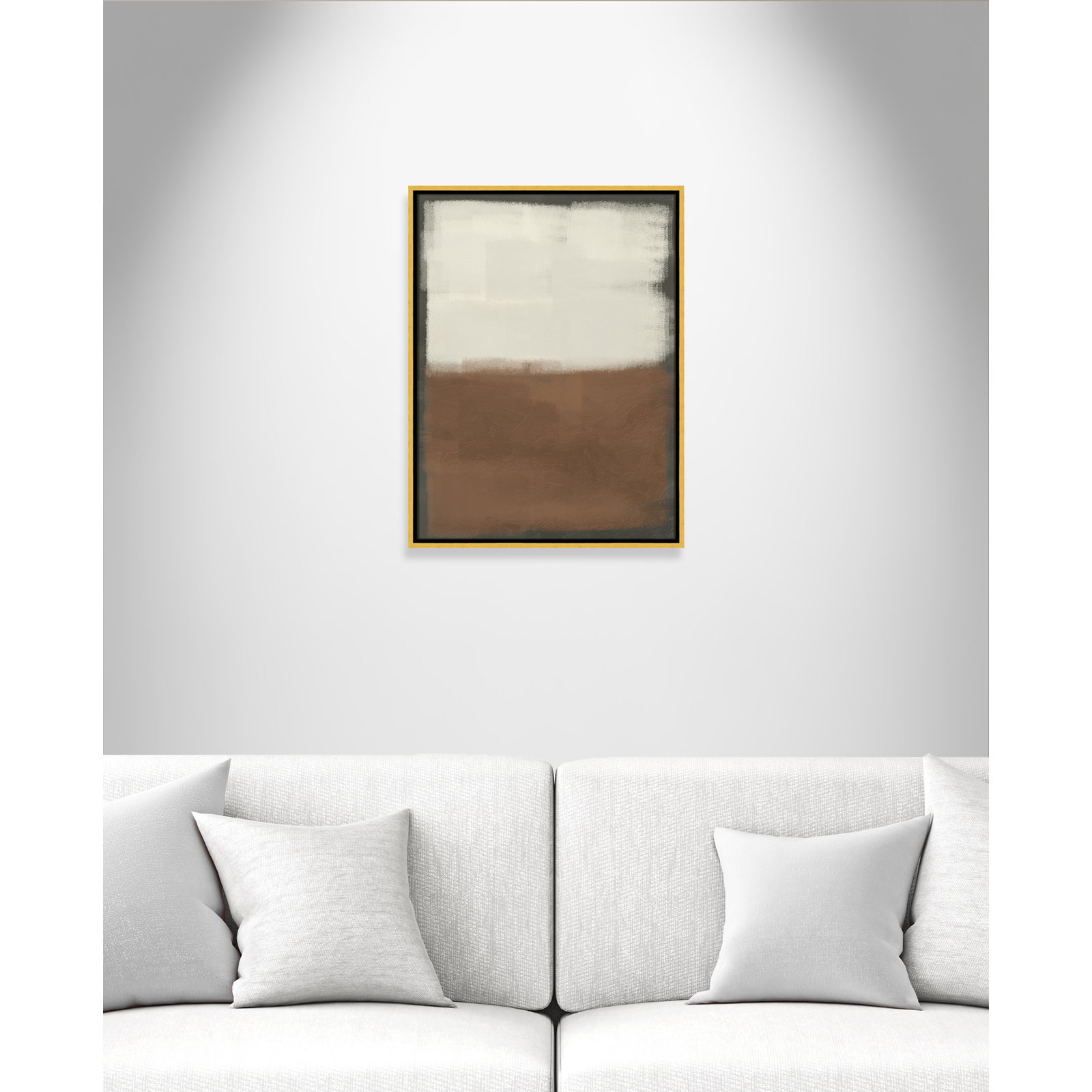 Alabaster Burst 2 - Floater Frame Print on Canvas, Gold , 25.5" H x 19.5" W x 2" D