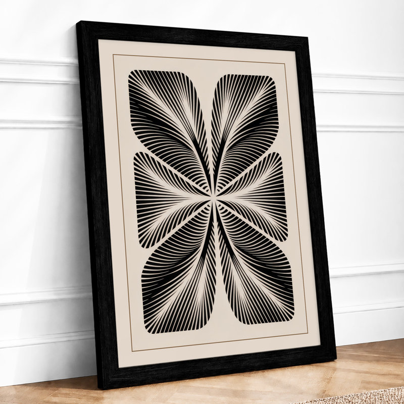 Radiant Mandala Geometric - Framed Print, A2 - 59.4 x 42.0 cm, Black