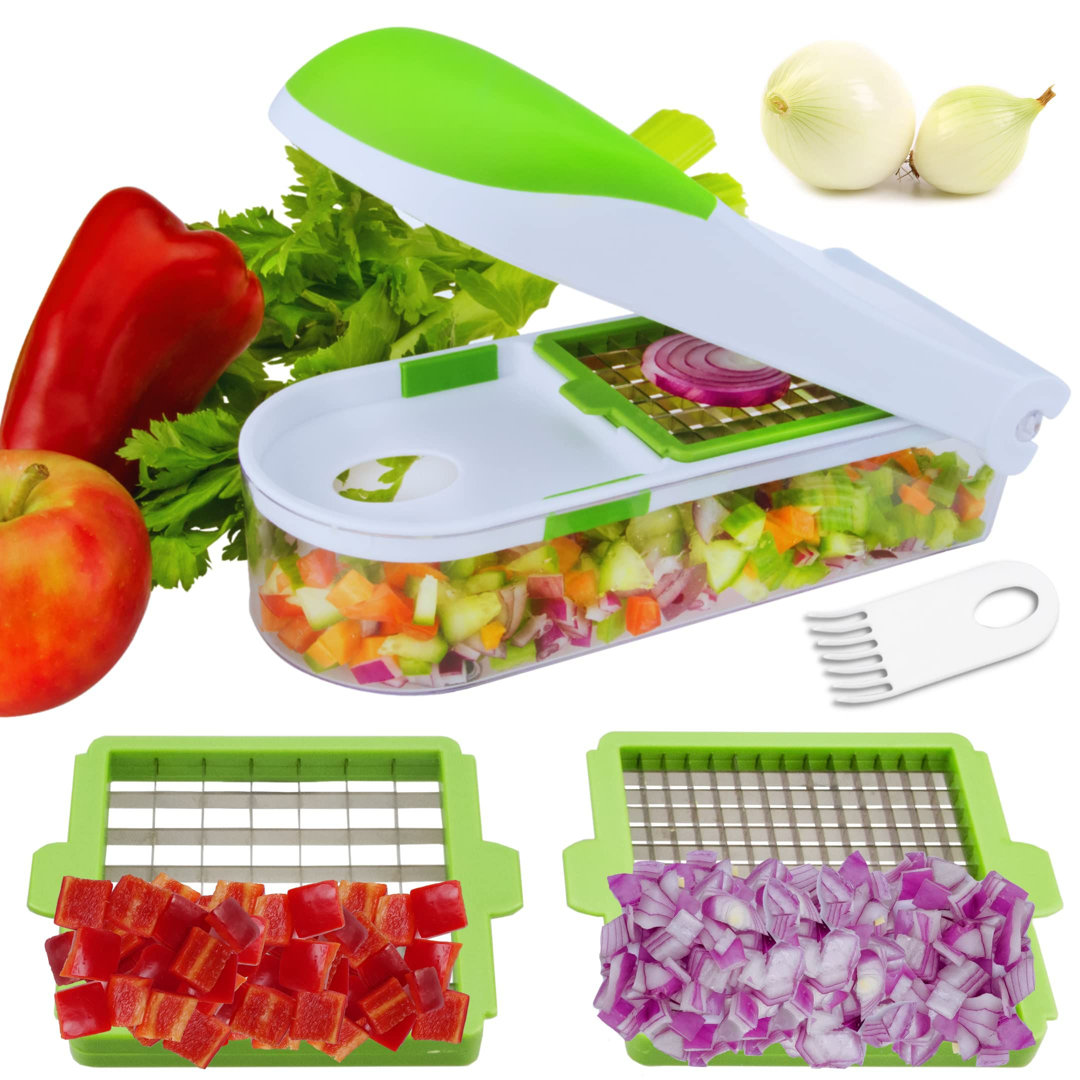 Onion Chopper Food Chopper Dicer With 2 Dicing Blades