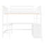 Lit mezzanine double avec tablettes et bureau en blanc, optimisez votre utilisation de l'espace, construction en bois de pin, idéal pour étudier et dormir sur des tablettes en bois blanc, améliorer la fonctionnalité de mise à niveau de l'utilisation,