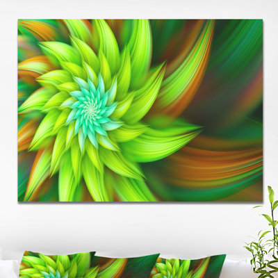 Reproduction d’art sur toile tendue grande vert transparent fractal