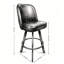 Ensemble de 2 tabourets de bar rotatifs commerciaux avec siège baquet capitonné, structure en cuir de polyuréthane noir et métal, pour restaurant, café et bar à domicile-1810853791