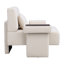 Fauteuil avec coussin, conception Mid-Century de 48 po de largeur, structure en tissu et stable, ergonomique pour le salon - revêtement en bois doux, accoudoir asymétrique, rangement caché-1206806512