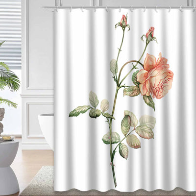 Rose Garden Decor Botanical Flower Leaf Vintage Watercolor Art Beautiful with 12 Hooks