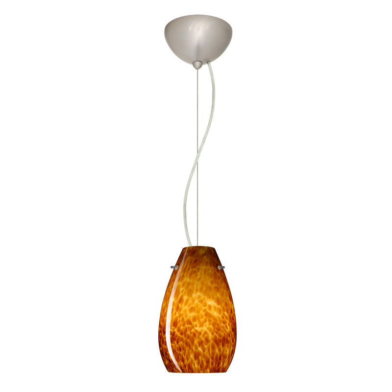 Luminaire suspendu 1 cloche pour une cloche Drasner, Bleu nuage, Nickel satiné, Incandescent