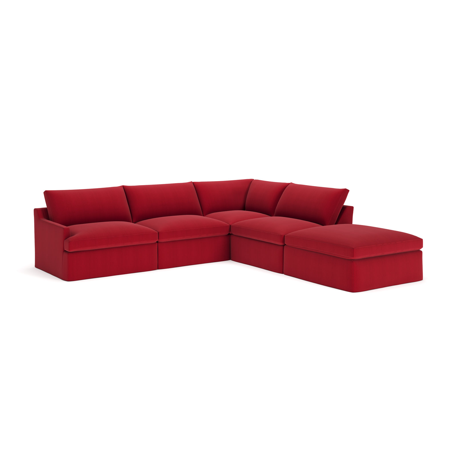 Wrenley 4-Piece Sectional, Bayou Flame Canvas, Right Hand Facing