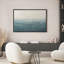 «Minimalist Ocean Waves», impression encadrée de paysage marin côtier serein pour décor de salle de bain ou de chambre à coucher-114789852-114789854