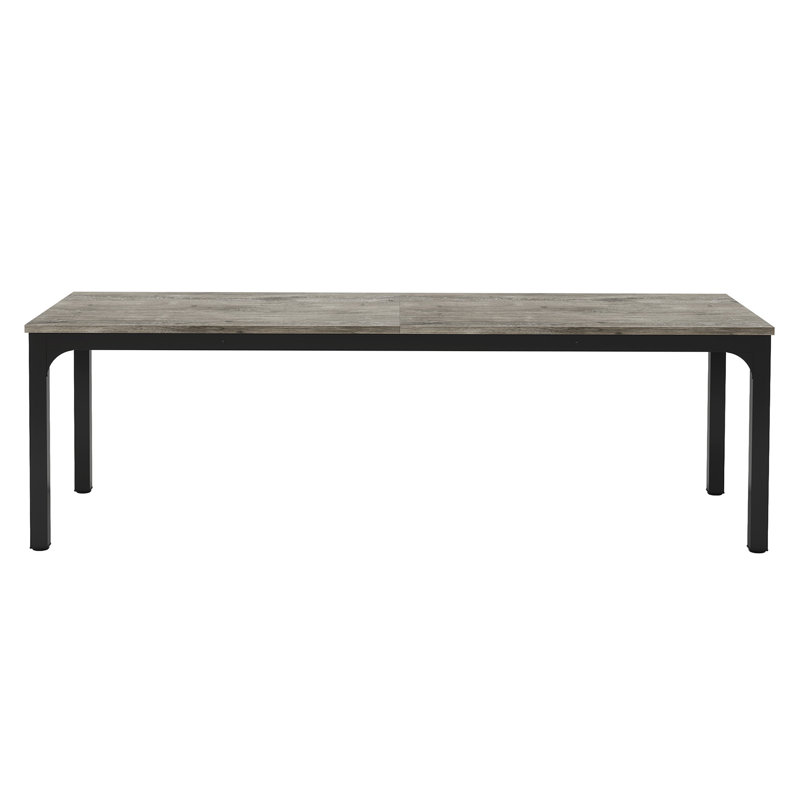 Grande table de salle à manger rectangulaire de 78 pouces, grise et noire, spacieuse et durable pour les réunions de famille modernes et les réceptions.