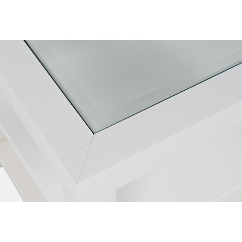 Table de bout avec rangement Jessim, Blanc